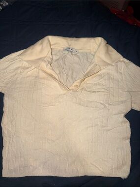 Light Cream Knit Polo Shirt